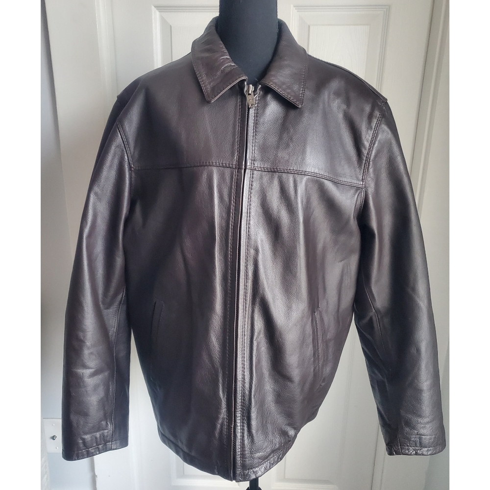 Columbia Men's Brown Leather Bomber Jacket